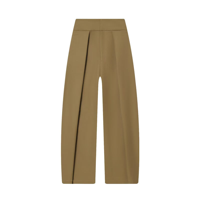 Damen Weite Plissée-Jerseyhose mit hoher Taille und Bügelfalte Echo Archiv