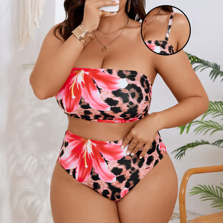 Damen Hochgeschnittenes Bikini-Set mit farbenfrohem Blumendesign Echo Archiv