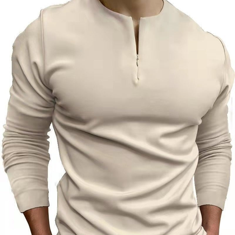Herren Langarm Sweatshirt mit modernem Stehkragen und Reißverschluss Echoarchiv