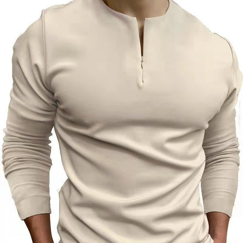 Herren Langarm Sweatshirt mit modernem Stehkragen und Reißverschluss Echoarchiv