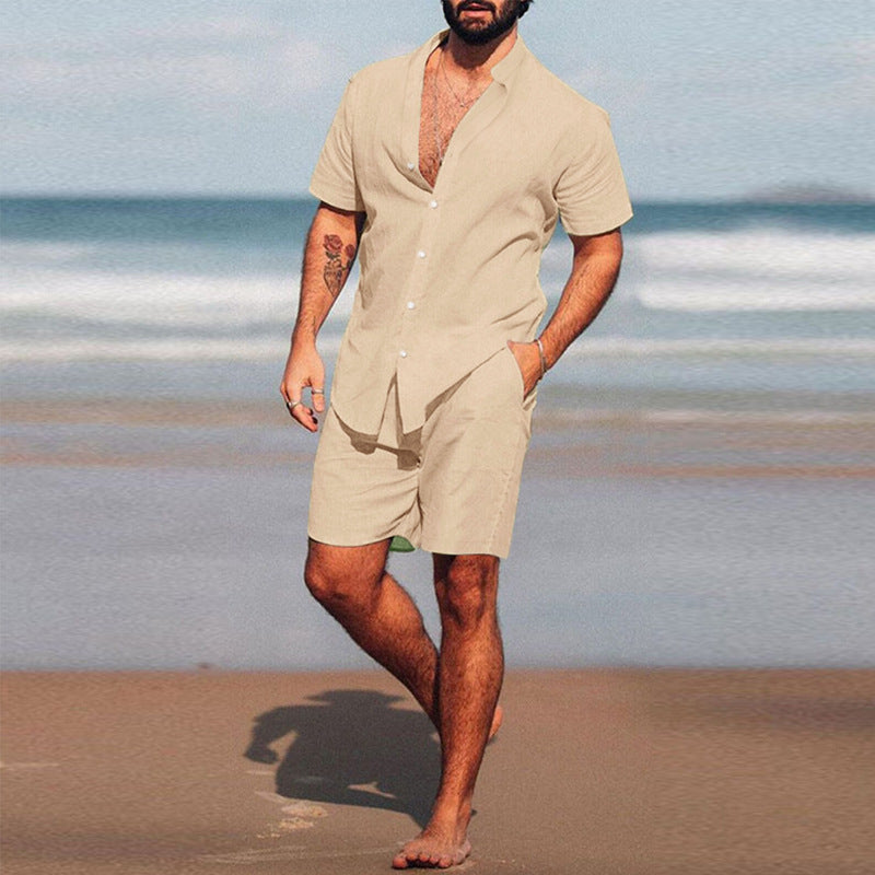 Herren lässiges Kurzarmhemd und Shorts Set Echoarchiv