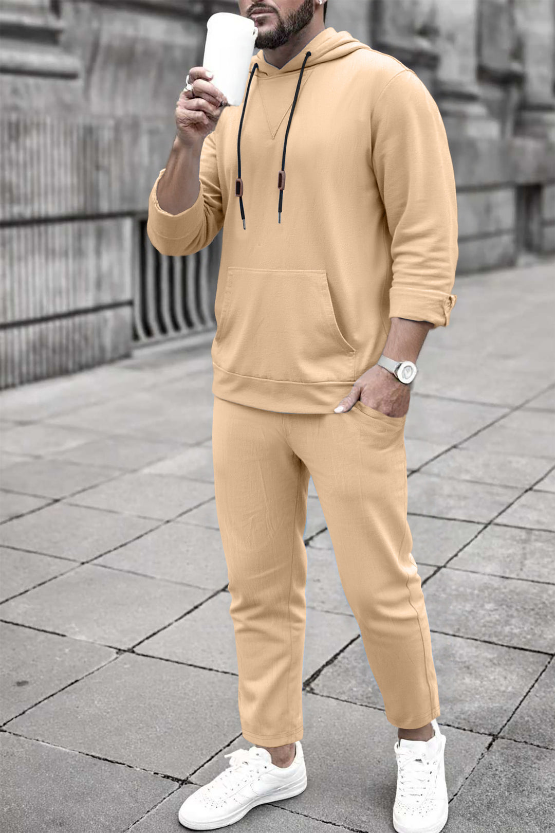 Herren bequemer Hoodie und Jogginghose Set Echoarchiv