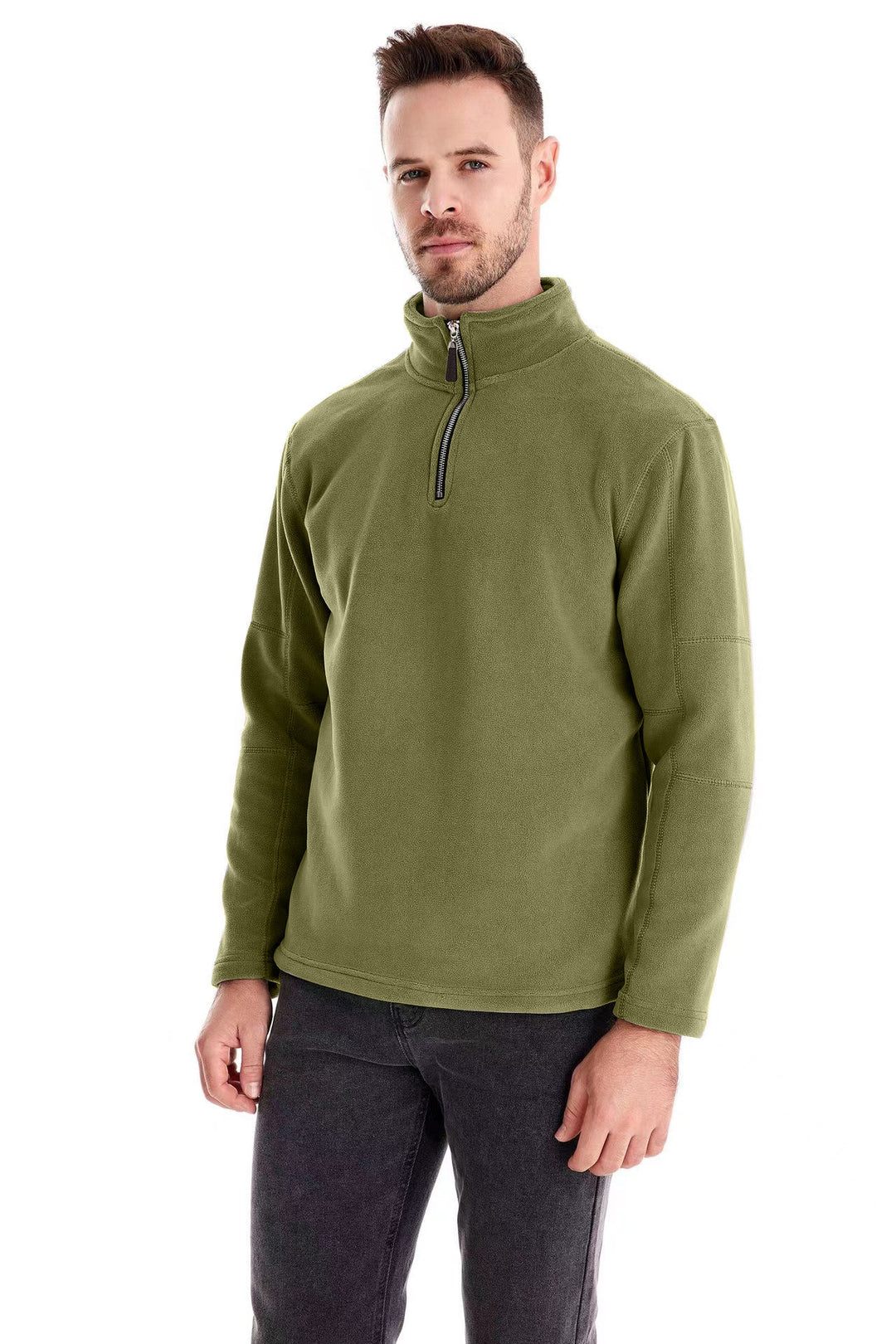 Herren Fleecepullover mit halbem Reißverschluss und Stehkragen Echoarchiv