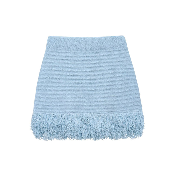 Damen Kurzarm-Strickjacke mit fransigem Saum und dekorativen Knöpfen Echo Archiv