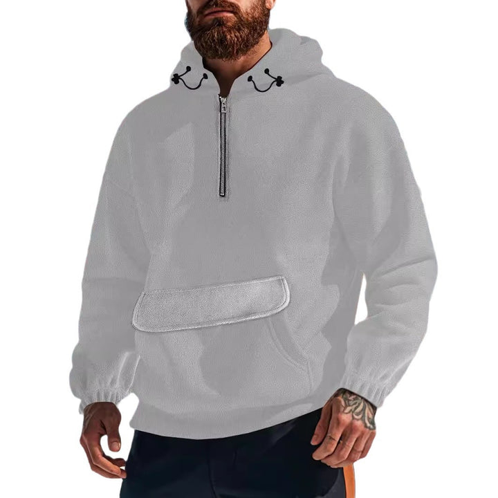 Herren fleecegefütterter Kapuzenpullover mit halbem Reißverschluss Echoarchiv