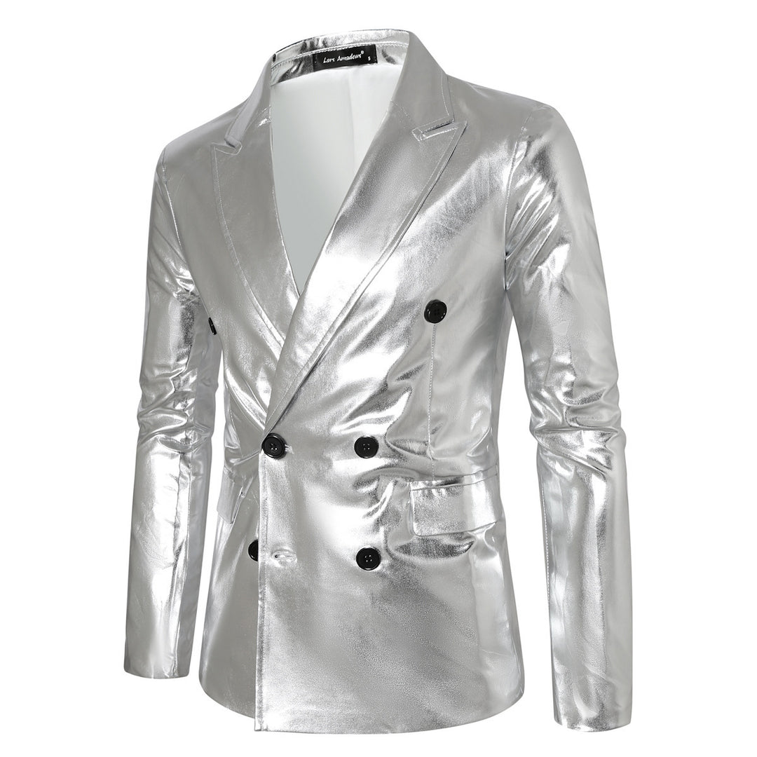 Herren schimmernder doppelreiher Blazer Echoarchiv