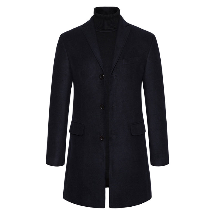 Herren eleganter Wollmantel mit modernem Schnitt und praktischen Taschen Echoarchiv