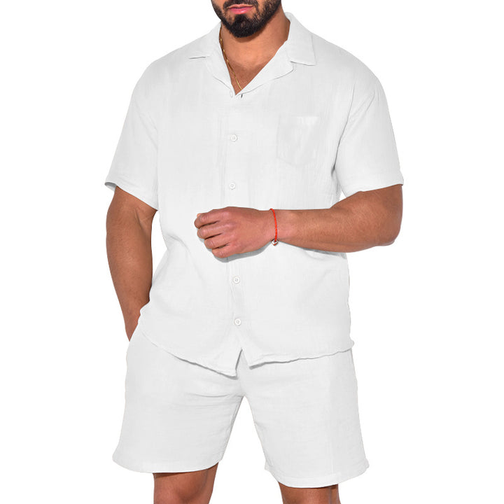 Herren Leichte und atmungsaktive Kurzarm-Hemd-Shorts Kombination Echoarchiv