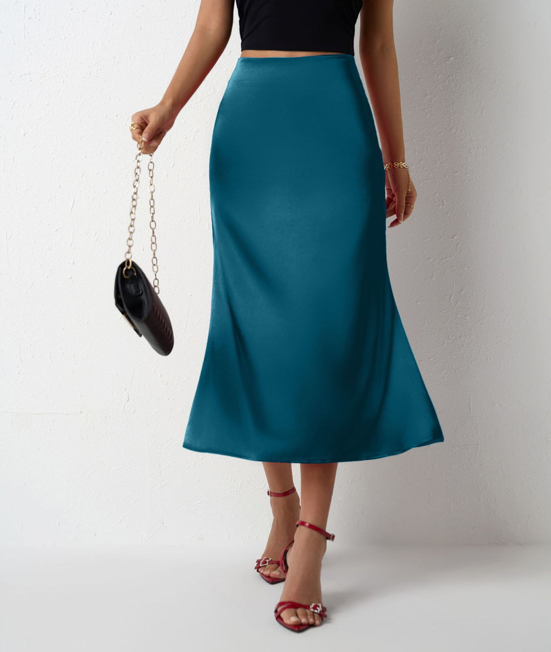 Damen eleganter Midirock aus schimmerndem Stoff mit figurschmeichelndem Schnitt Echo Archiv