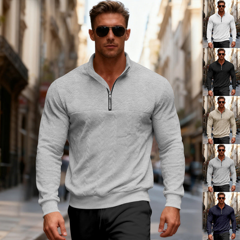 Herren sportlicher Pullover mit hohem Kragen und modischem Reißverschluss Echoarchiv