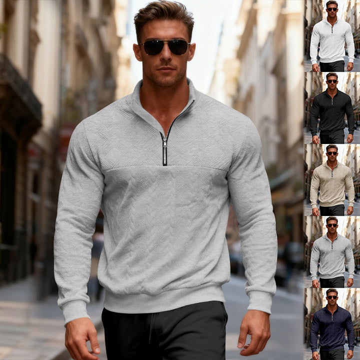 Herren sportlicher Pullover mit hohem Kragen und modischem Reißverschluss Echoarchiv
