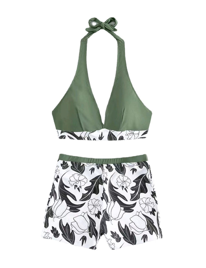 Damen Triangel-Bikini mit floralem Shorts-Design Echo Archiv