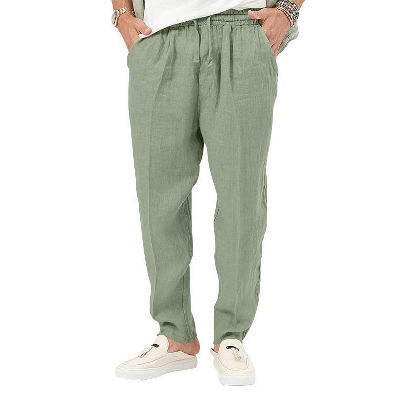 Herren Lockere Leinenhose mit elastischem Bund Echoarchiv
