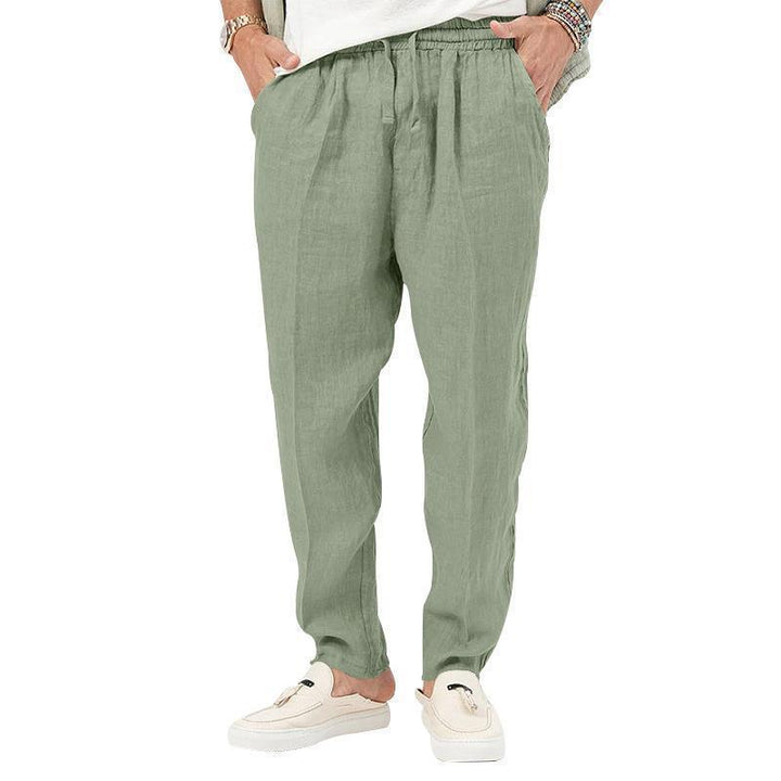 Herren Lockere Leinenhose mit elastischem Bund Echoarchiv
