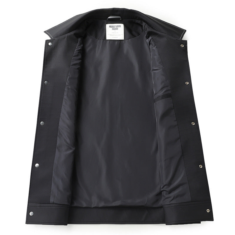 Herren Minimalistische Hemdjacke aus softem Vegan-Kunstleder mit verdeckter Druckknopfleiste Echo Archiv