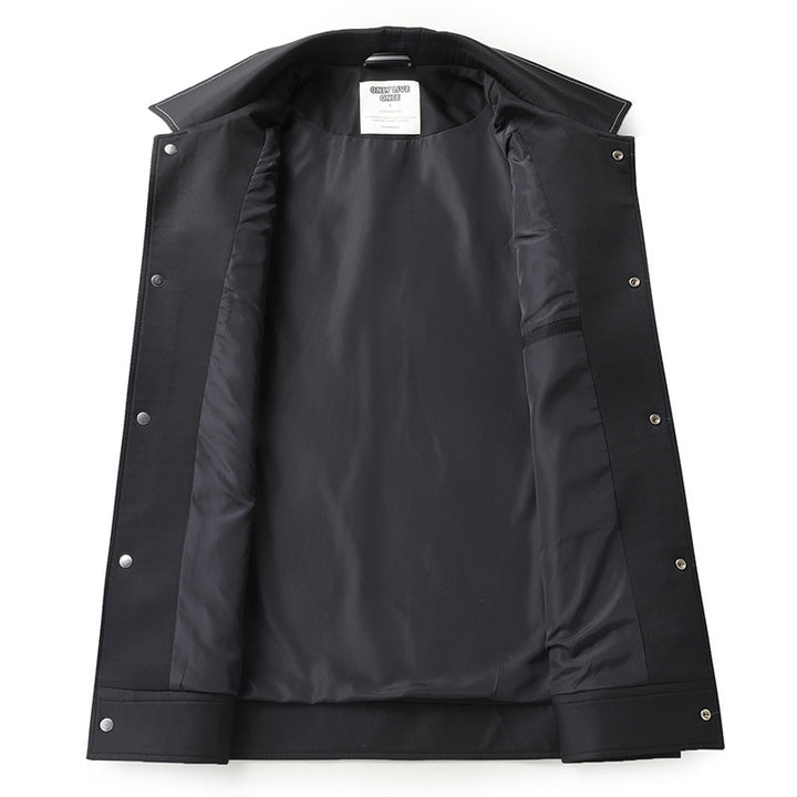 Herren Minimalistische Hemdjacke aus softem Vegan-Kunstleder mit verdeckter Druckknopfleiste Echo Archiv