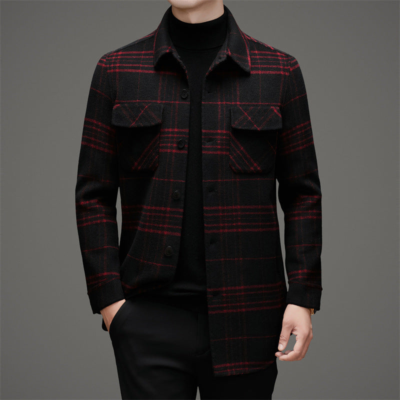 Herren gesteppte Flanelljacke mit Karomuster und praktischen Taschen Echoarchiv
