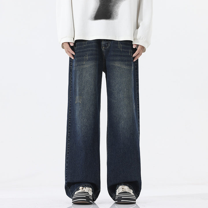 Herren Extraweite Baggy-Jeans mit extra langer Saumkante und dezenter Repair-Optik Echo Archiv