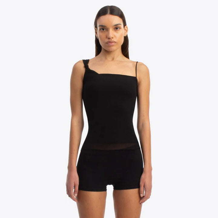 Damen lässiges Trägershirt mit knoten Detail Echo Archiv