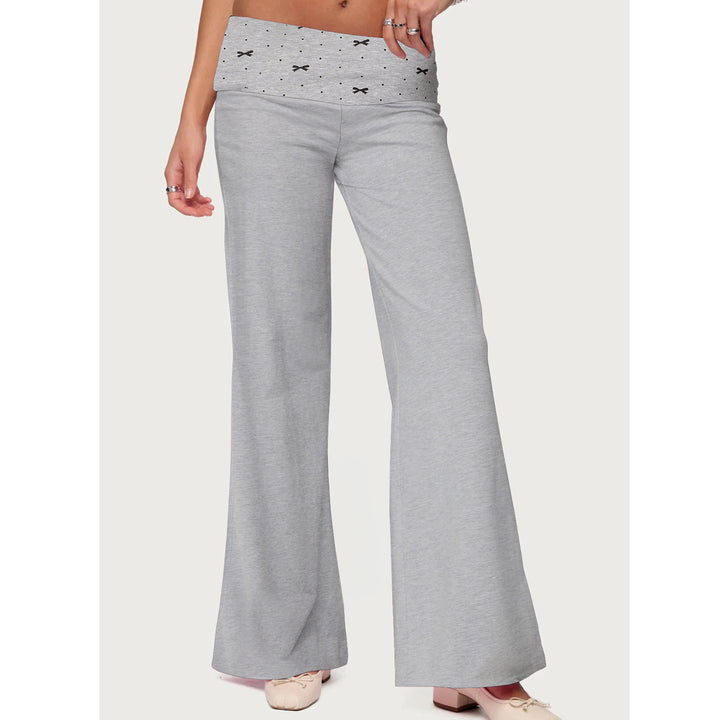 Damen Palazzo-Hose mit gestreiftem Bund und lässigem Schnitt Echo Archiv