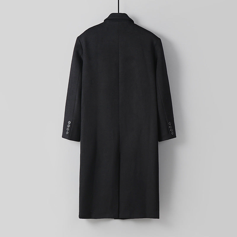 Herren Klassischer Doppelreiher-Longcoat aus Wollmischung mit Schalkragen und feiner Innenfutterverarbeitung Echoarchiv