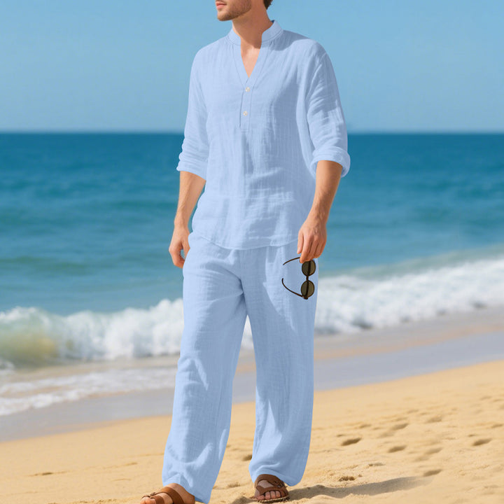 Herren lässiges Strandoutfit mit praktischem Knopfdesign und elastischem Bund Echoarchiv