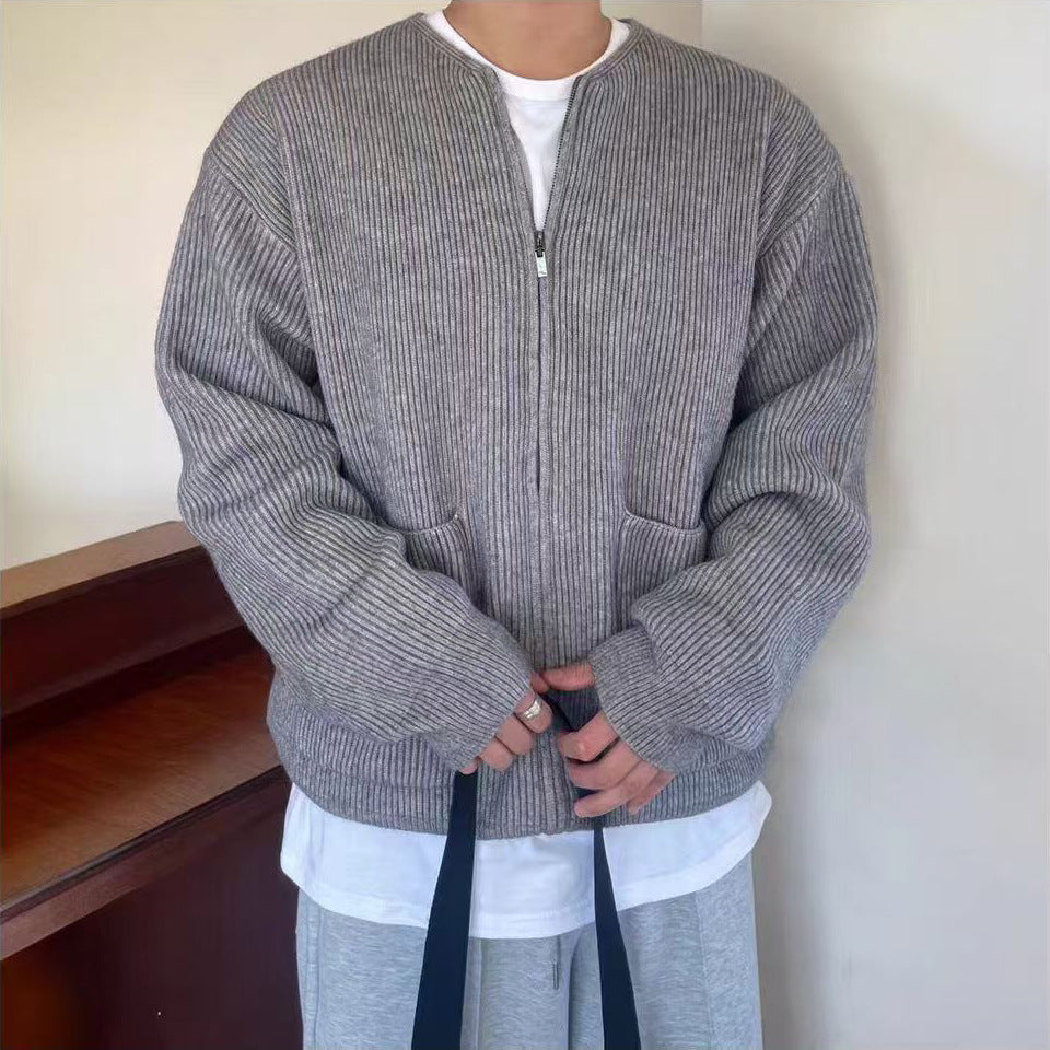 Damen Modische Strickjacke mit Reißverschluss Echoarchiv
