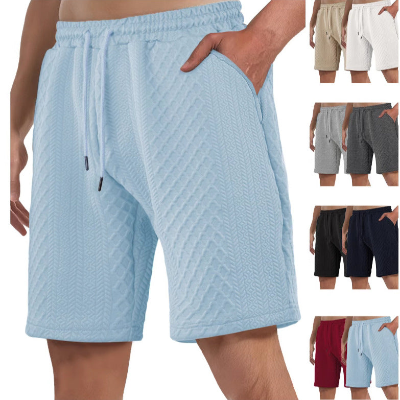 Herren nan strukturierte Strand-Bermuda aus Waffeljersey mit elastischem Kordelbund und schrägen Eingrifftaschen Echo Archiv