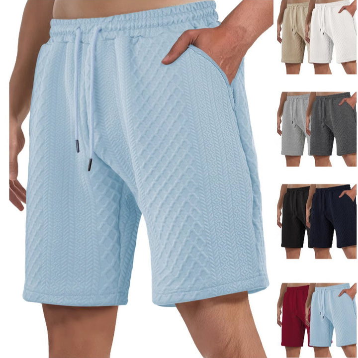 Herren nan strukturierte Strand-Bermuda aus Waffeljersey mit elastischem Kordelbund und schrägen Eingrifftaschen Echo Archiv