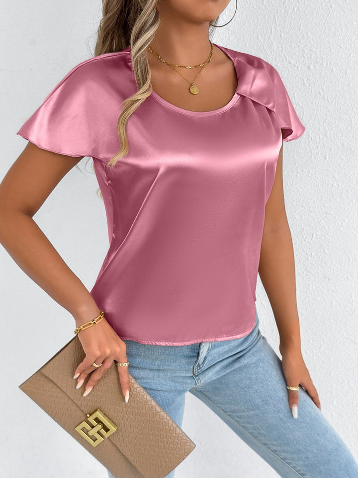 Damen Satinbluse mit eleganten Wellenästen Echo Archiv