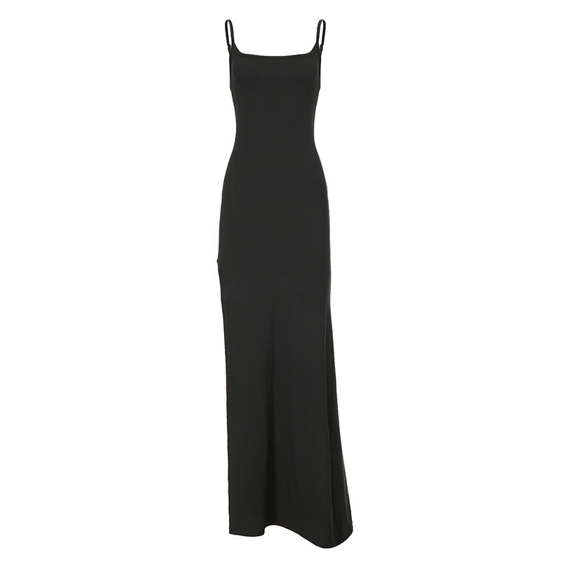 Damen elegantes Maxikleid mit schmalem Schnitt und Spaghettiträgern Echo Archiv