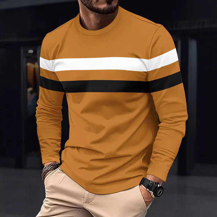 Herren modisches Langarmshirt mit sportlichen Streifen Echoarchiv
