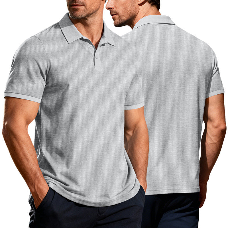 Herren nan strukturiertes Piqué-Kurzarm-Poloshirt mit Hemdkragen Echo Archiv
