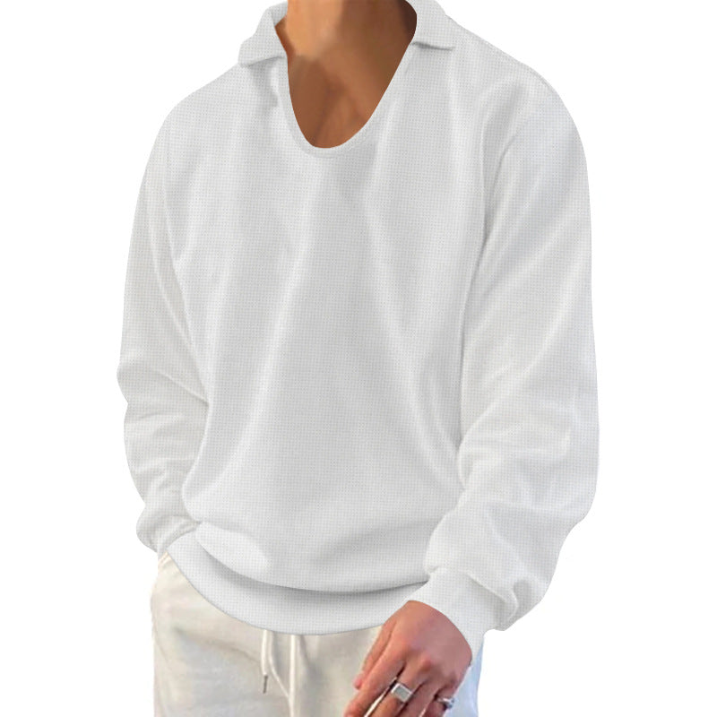 Herren lässiges Langarmshirt mit schickem Polokragen Echoarchiv