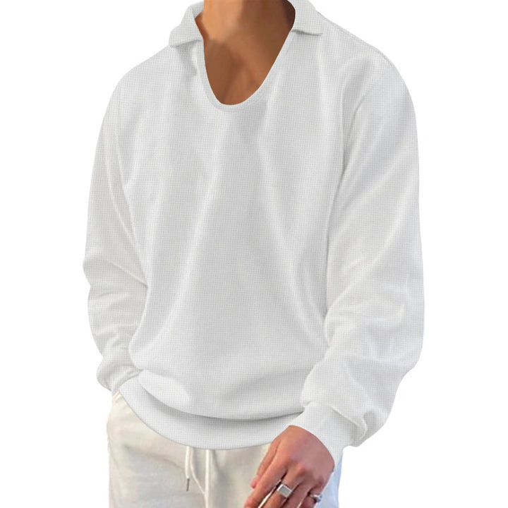 Herren lässiges Langarmshirt mit schickem Polokragen Echoarchiv