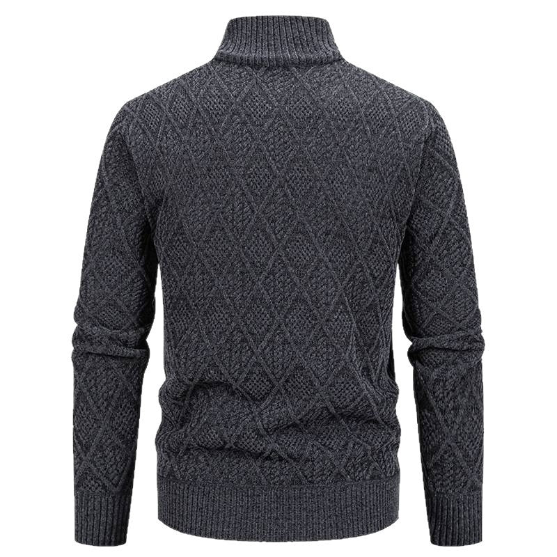 Herren Strickjacke mit strukturiertem Design und hohem Kragen Echoarchiv