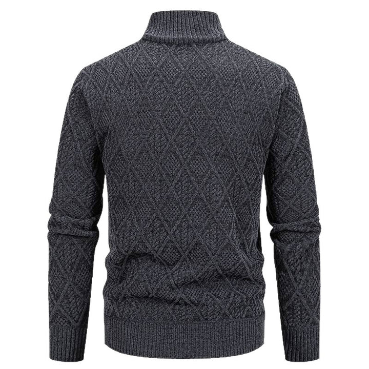 Herren Strickjacke mit strukturiertem Design und hohem Kragen Echoarchiv