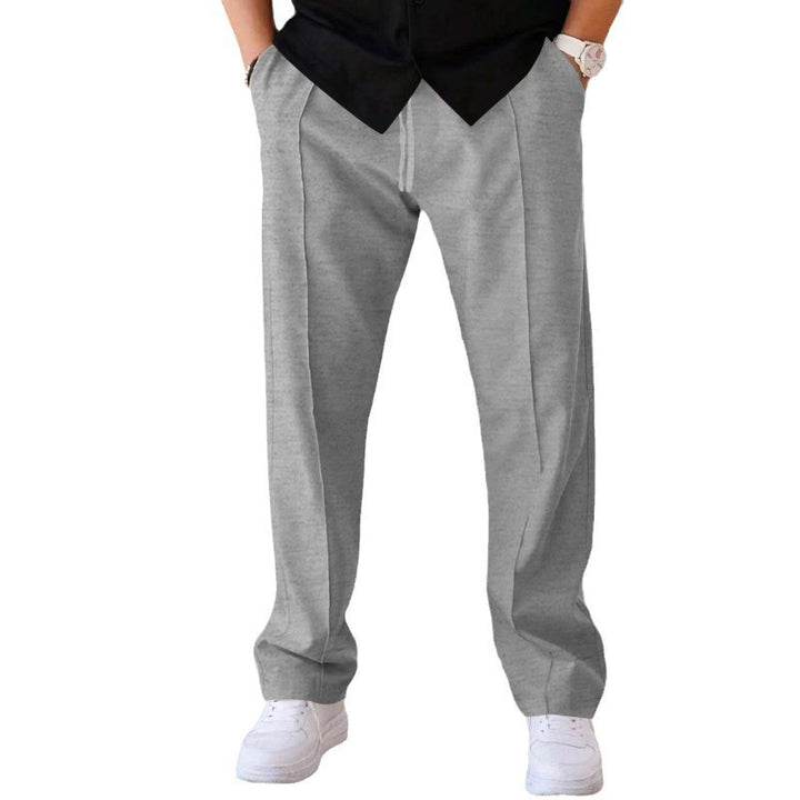 Herren Gerade geschnittene Freizeit-Hose mit Bundzug, Bügelfalte und Eingrifftaschen – Sorevano