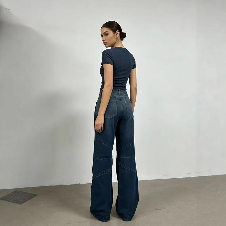 Damen Weit geschnittene Jeans mit einzigartigen Nahtdetails Echo Archiv