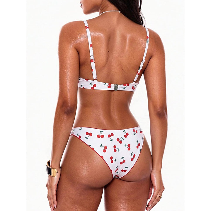 Damen Push-Up Bikini mit fröhlichem Kirschdesign Echo Archiv
