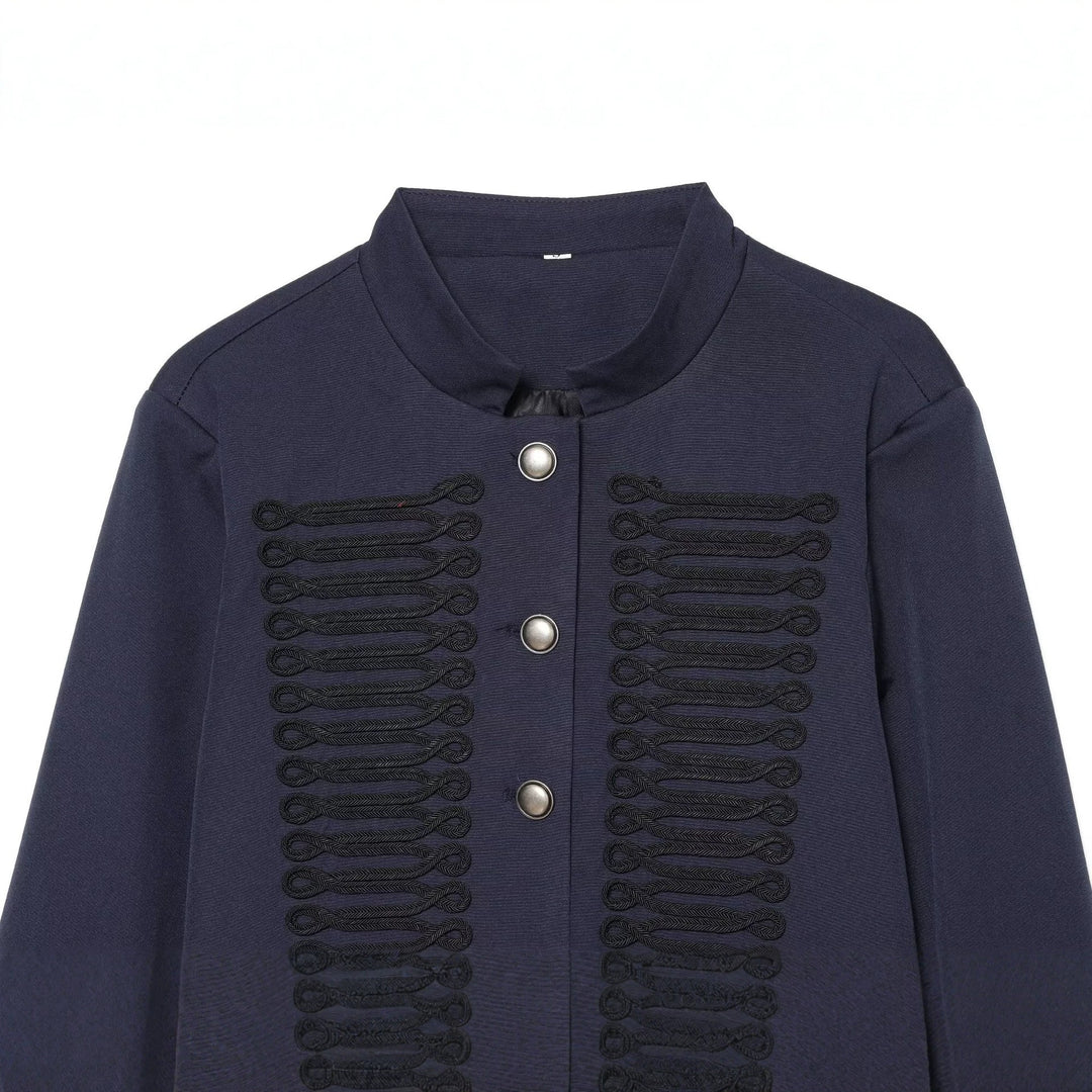 Damen Cropped-Blouson im militärischen Stil mit Zierkordeln und Stehkragen Echo Archiv