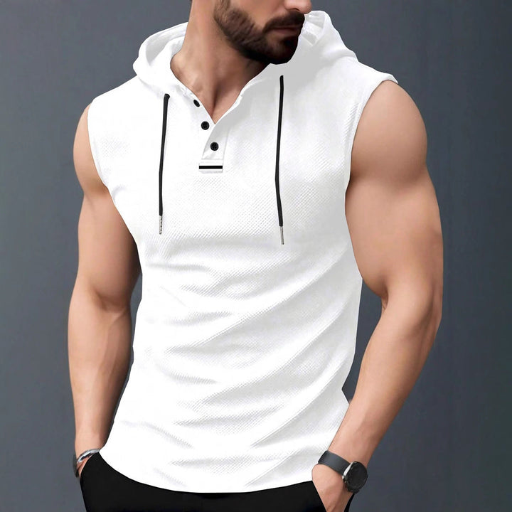 Herren ärmelloses Hoodie-Shirt mit strukturierter Oberfläche Echoarchiv