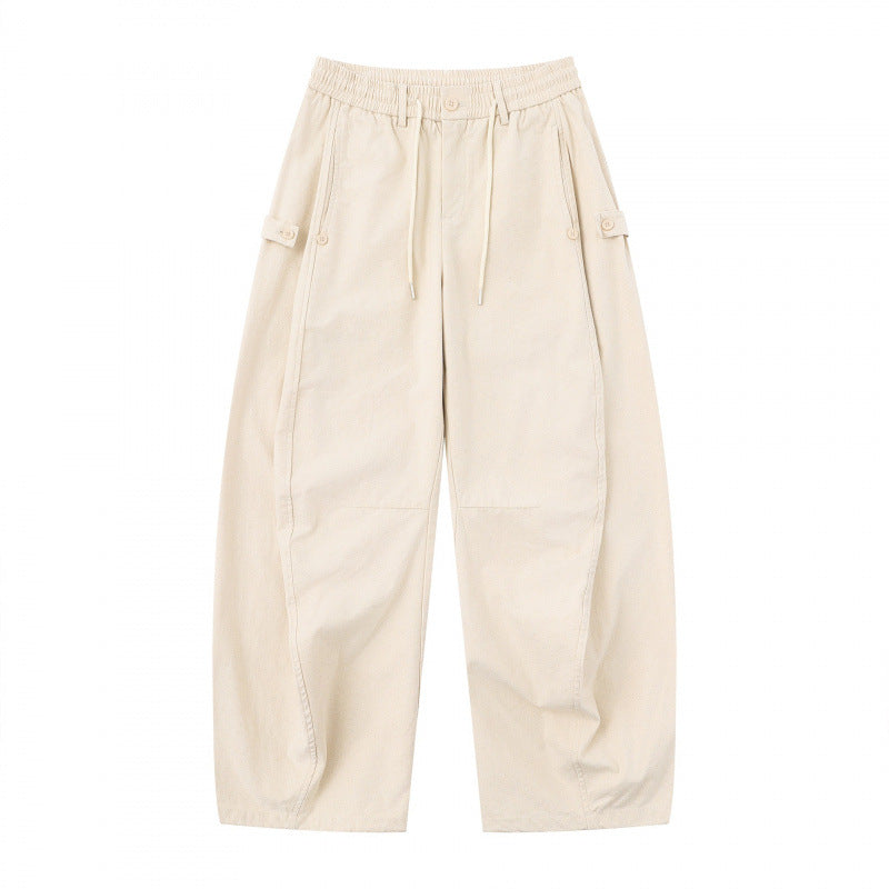 Damen Weite Culotte-Cargo-Hose mit elastischem Bund, Tunnelzug und aufgesetzten Taschen Echo Archiv