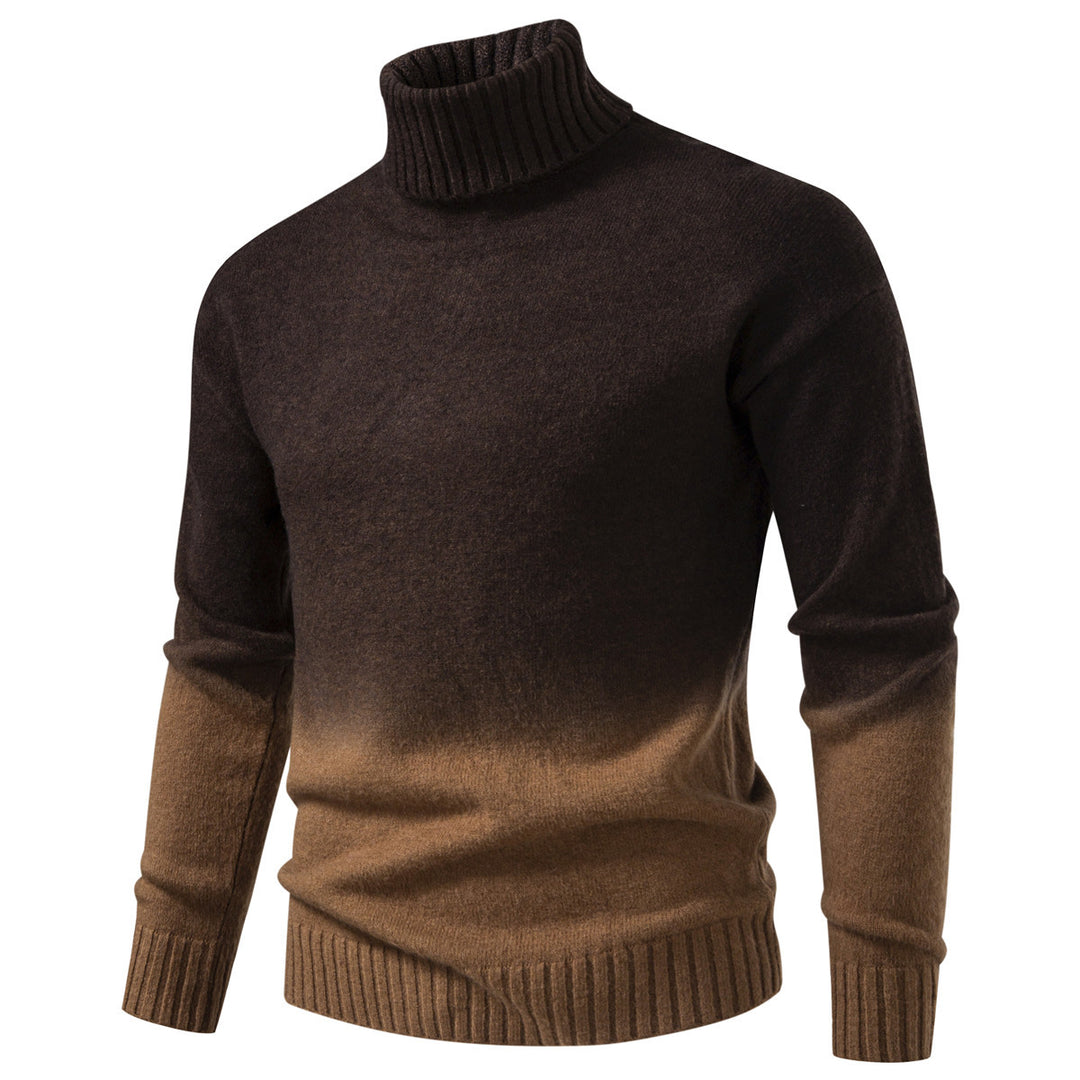 Herren Rollkragenpullover mit sanftem Farbverlauf und Feinstrick-Qualität Echo Archiv