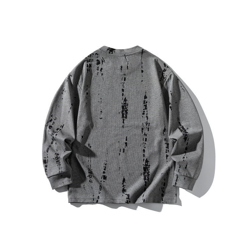 Unisex Oversize-Langarmshirt mit Batik- und Destroyed-Effekt Echoarchiv