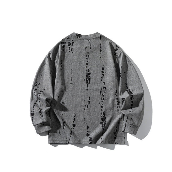 Unisex Oversize-Langarmshirt mit Batik- und Destroyed-Effekt Echoarchiv