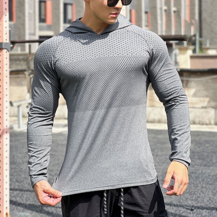 Herren Sportliches Langarmshirt mit atmungsaktivem Mesh-Einsatz Echoarchiv