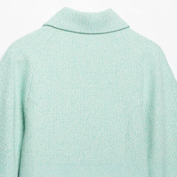 Damen Cropped Bouclé‑Blouson mit verdecktem Reißverschluss und Hemdkragen Echo Archiv