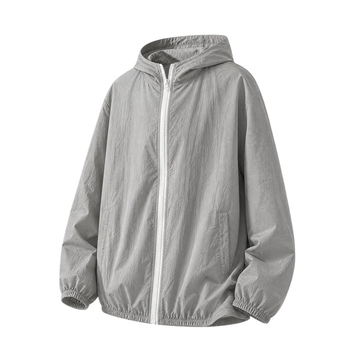Herren Leichte Oversize-Windjacke mit Kapuze, elastischem Saum & Eingrifftaschen Echoarchiv