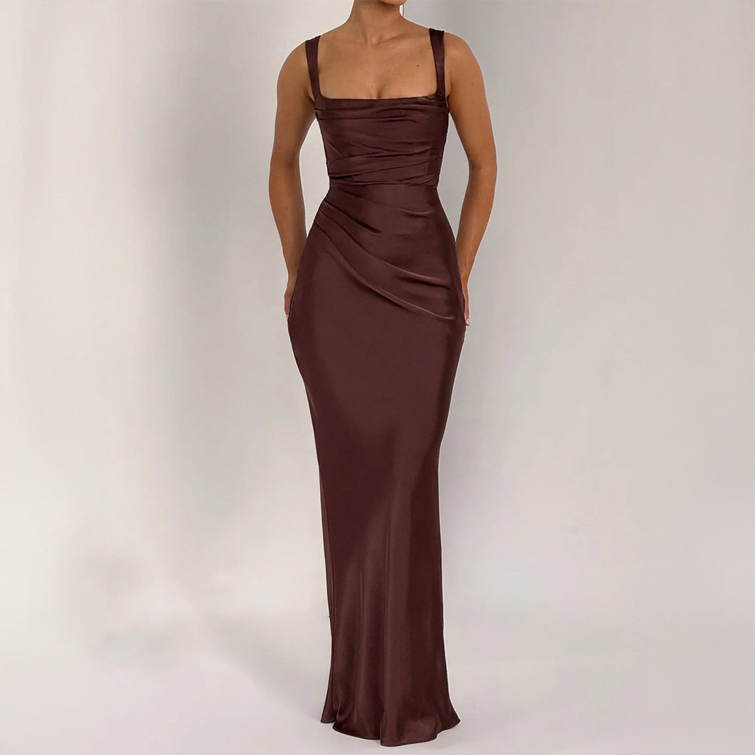 Damen Maxikleid mit elegantem Quadrat-Ausschnitt und figurformendem Design Echo Archiv